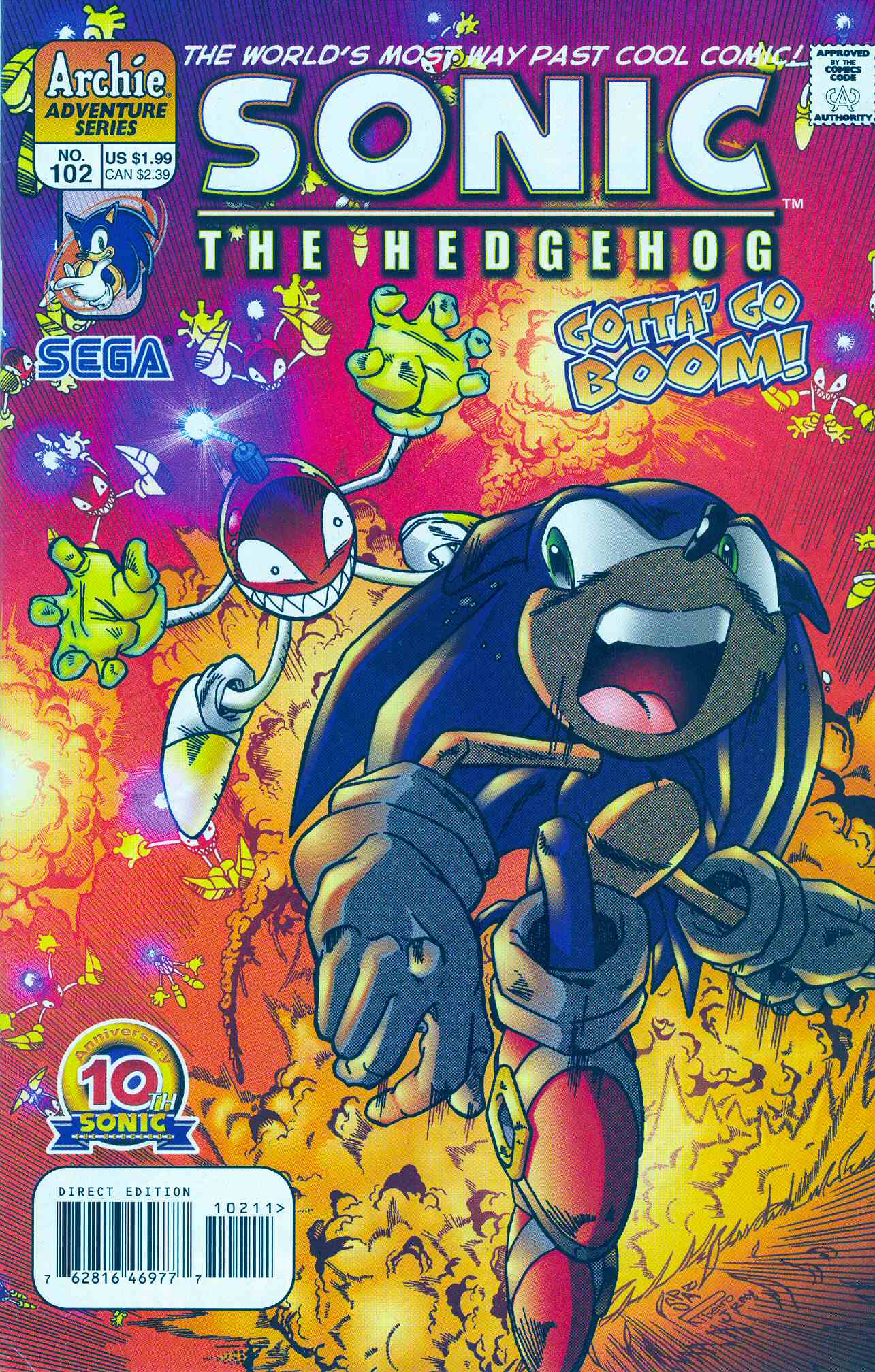 Sonic - Archie Adventure Series December 2001 Comic cover page